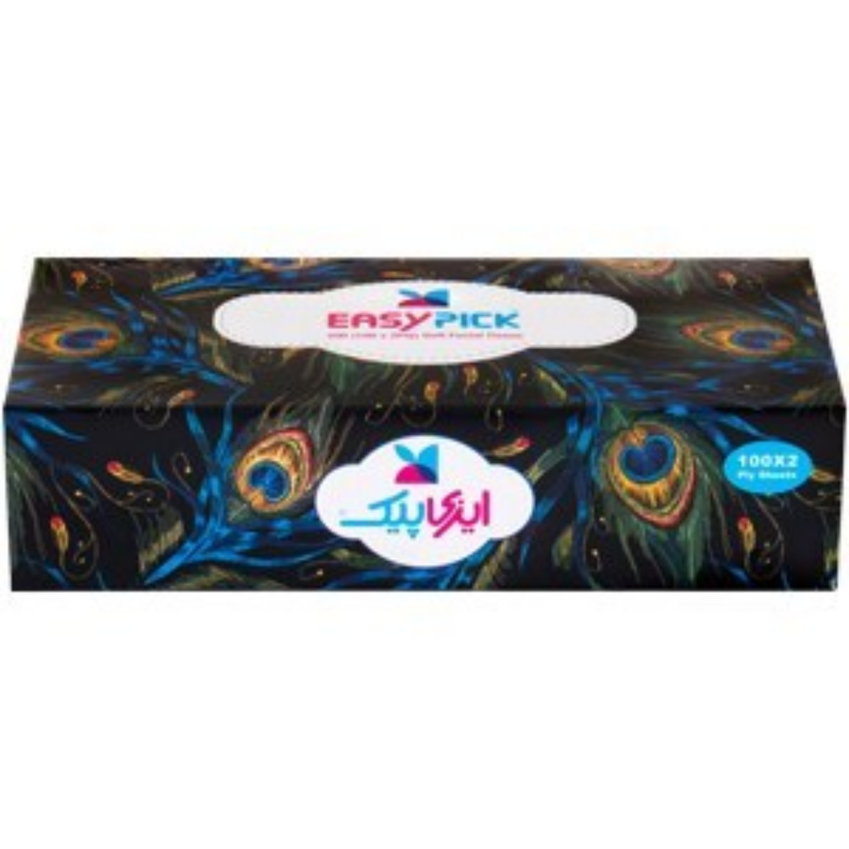 دستمال کاغذی جعبه ای ایزی لند 100 برگ دو لایه