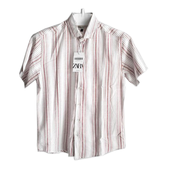 پیراهن آستین کوتاه مردانه زارا مدل راه راه 