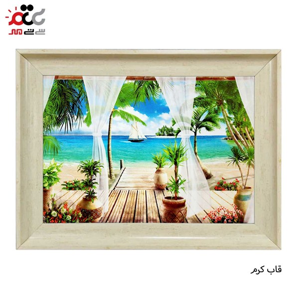 تابلو فرش طرح منظره رویایی کنار دریا کد 10278 سایز 70*50 سانتی متری