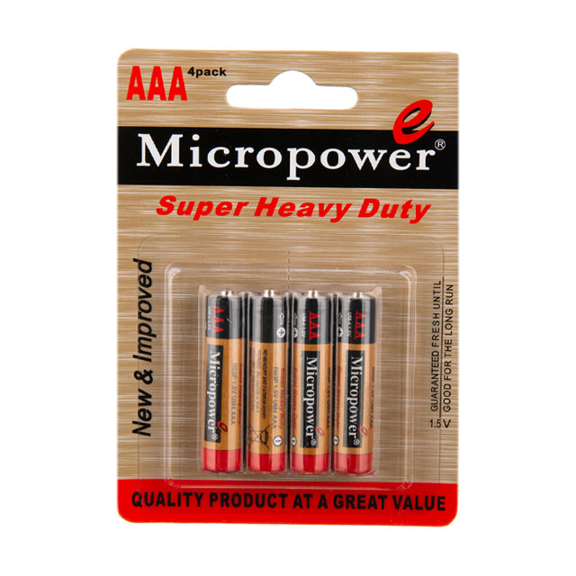 باتری نیم قلمی کربن  زینک میکرو پاور 4 عددی