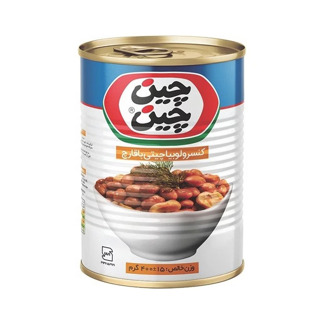 کنسرو لوبیا چیتی با قارچ چین چین 400 گرمی