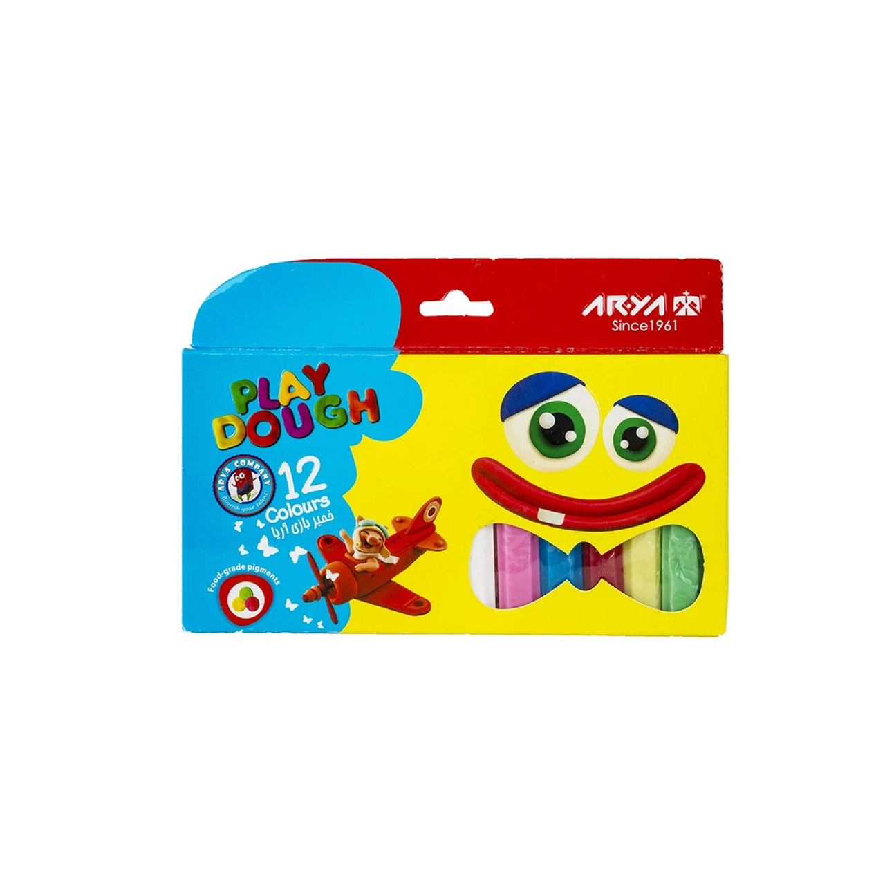 خمیربازی 12 رنگ آریا مقوایی