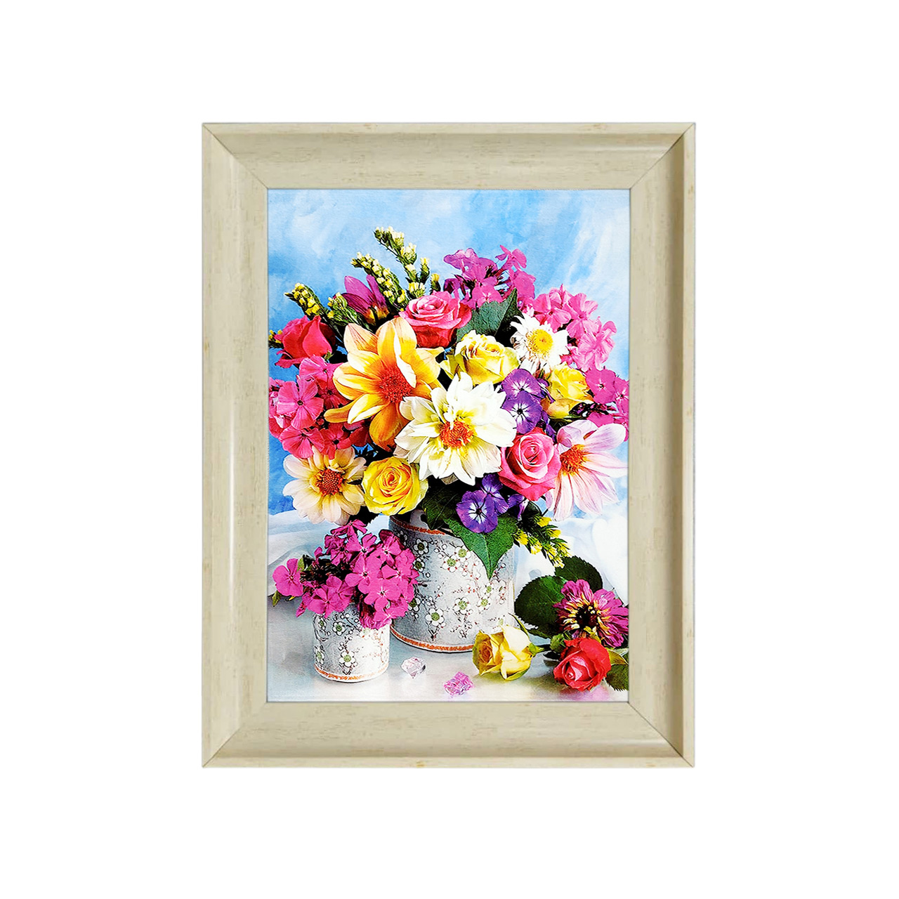 تابلو فرش چاپی طرح گل کد 12300 سایز 50×35 سانتی متری