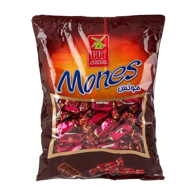 تافی دو لایه با روکش کاکائویی مونس آناتا مقدار 750 گرمی