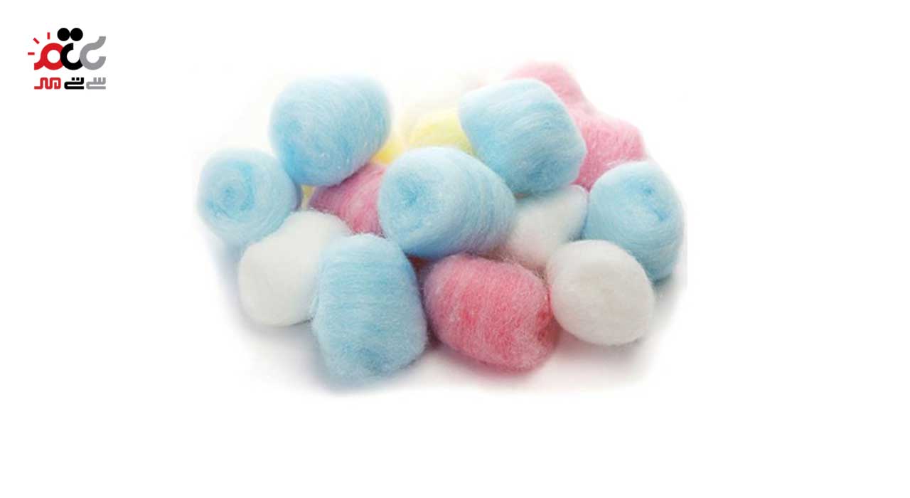پنبه توپک آرایشی رنگی گل 100 گرمی