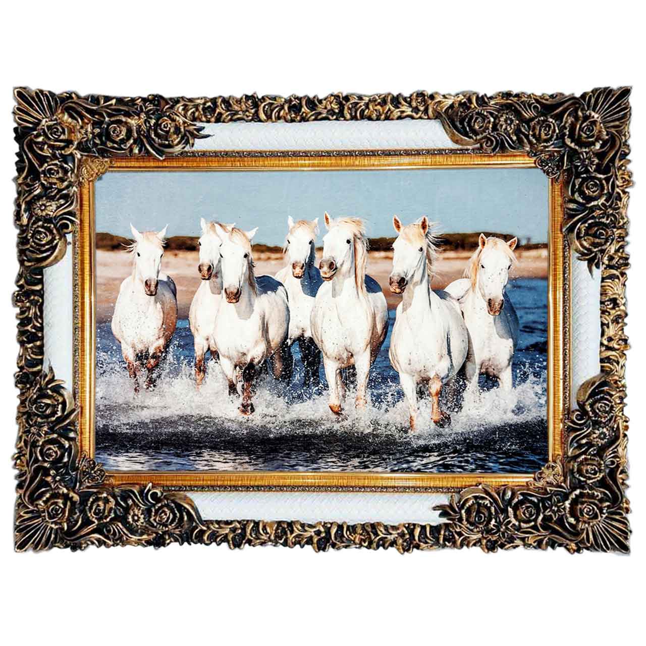 تابلو فرش چاپی طرح اسب کد 14048 سایز 100×50 سانتی متری