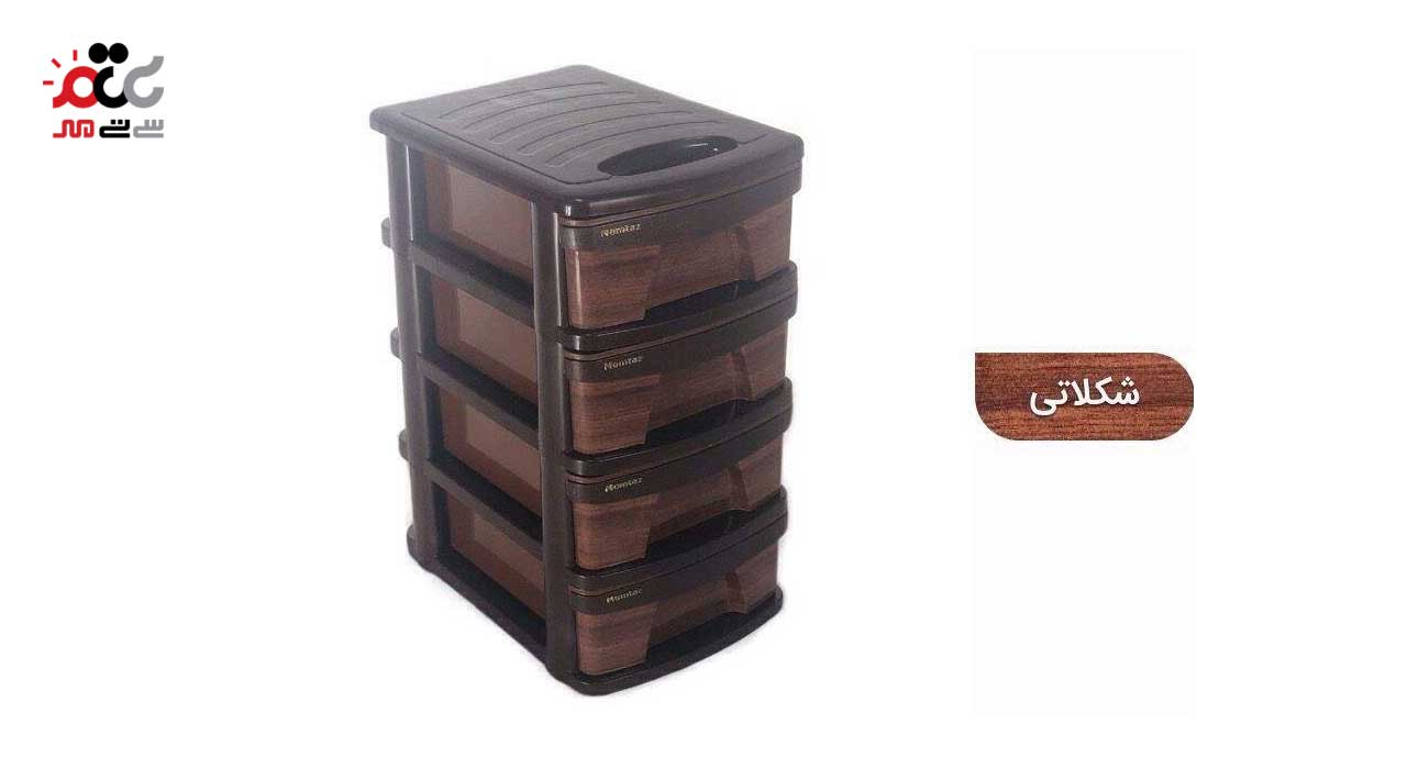 ارگانایزر 4 طبقه طرح چوب ممتاز پلاستیک مدل A