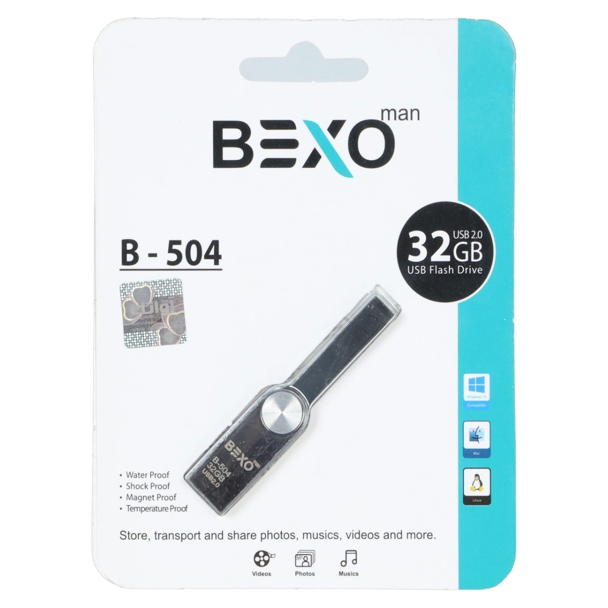 BEXO B-504 USB2.0 Flash Memory-32GB (گارانتی داده پردازی آواتک) مشکی