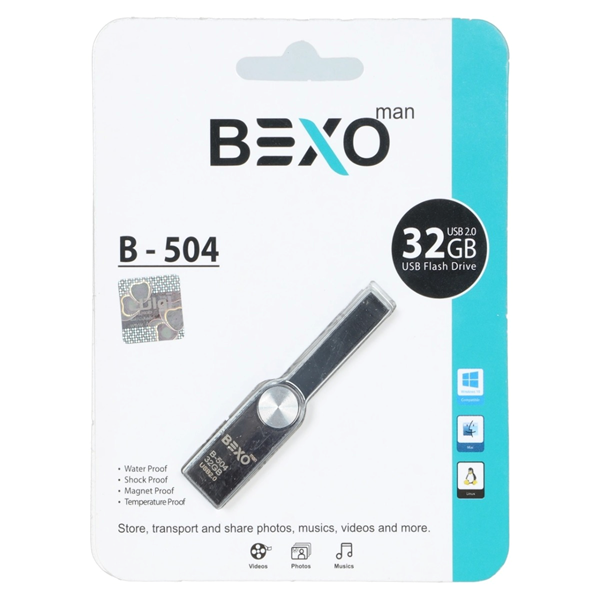 BEXO B-504 USB2.0 Flash Memory-32GB (گارانتی داده پردازی آواتک) مشکی