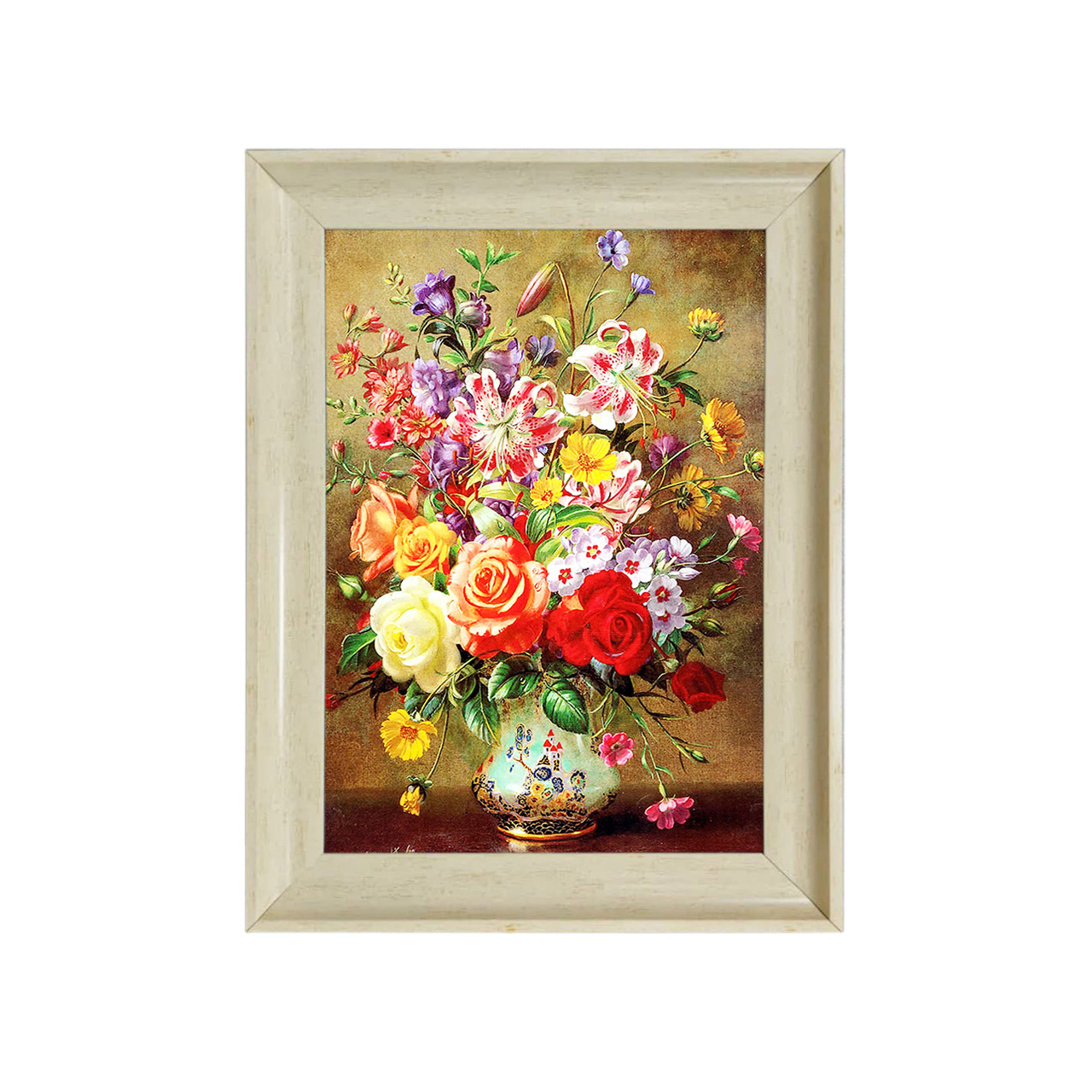 تابلو فرش چاپی طرح گل کد 12303 سایز 50×35 سانتی متری