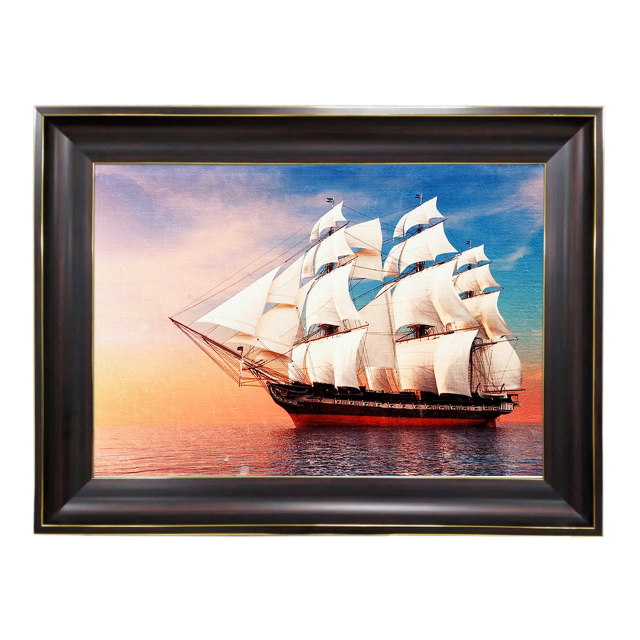 تابلو فرش چاپی طرح کشتی کد 10247 سایز 60×40 سانتی متری