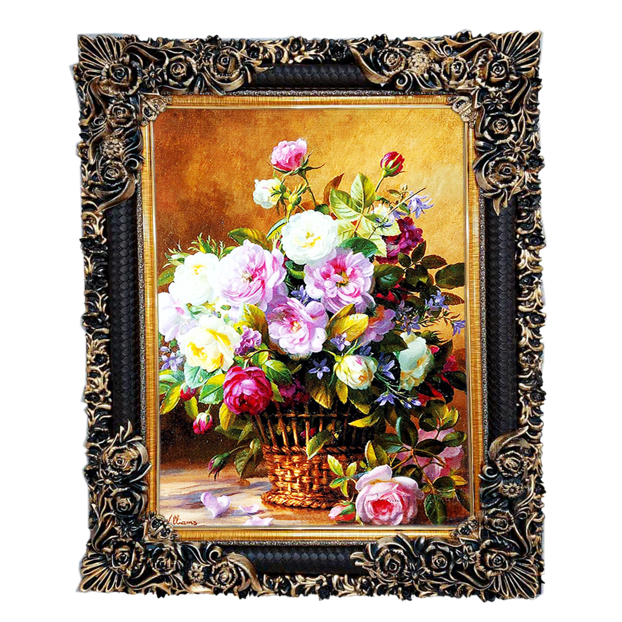 تابلو فرش چاپی طرح گل کد 12326 سایز 70×50 سانتی متری