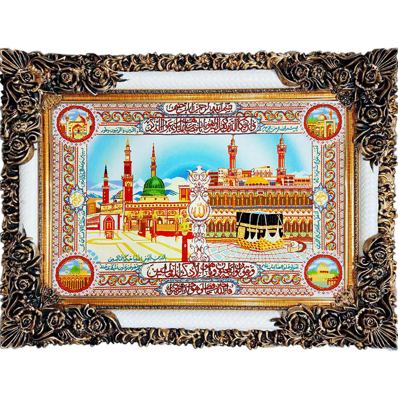 تابلو فرش چاپی طرح کعبه کد 15031 سایز 70×100 سانتی متری