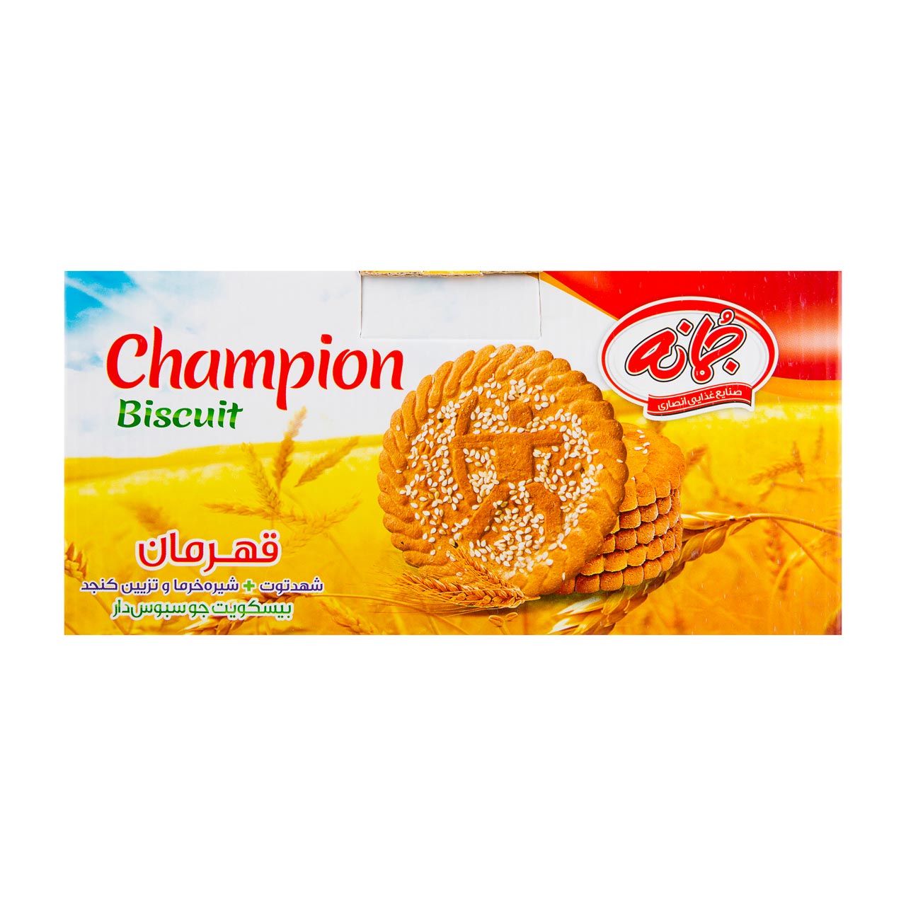 بیسکویت جو سبوس دار با شهد توت و شیره خرما قهرمان جمانه 700 گرمی