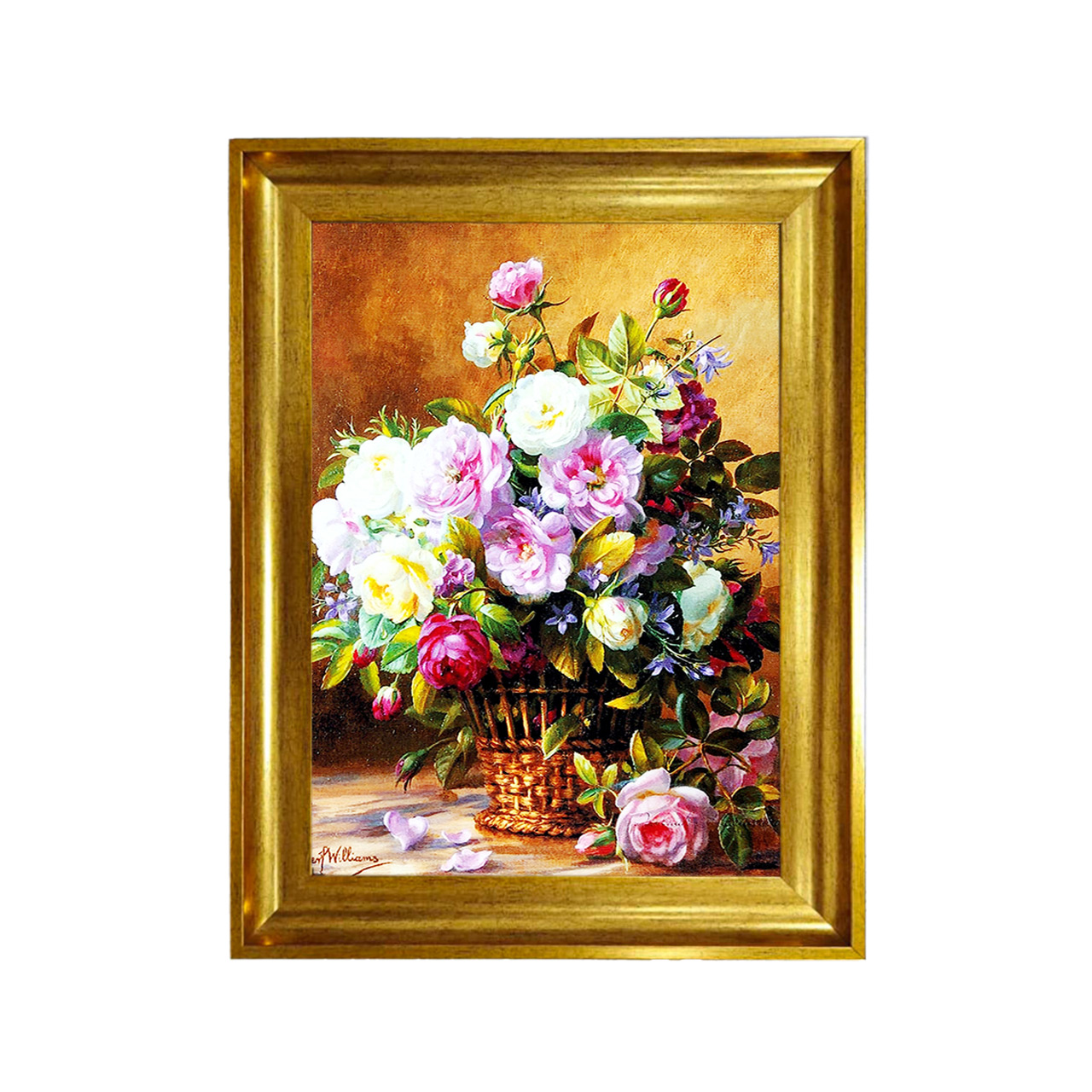 تابلو فرش چاپی طرح گل کد 12326 سایز 50×50 سانتی متری