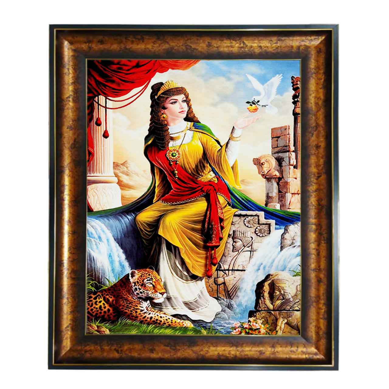 تابلو فرش چاپی طرح هخامنش کد 13001 سایز 100×50 سانتی متری