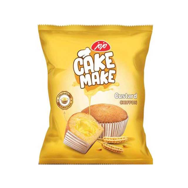 میک کیک شیفون مغزدار با کرم کاستارد مزمز 50 گرمی