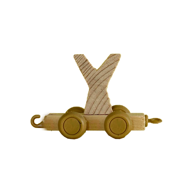 قطار چوبی طرح حروف انگلیسی حرف Y