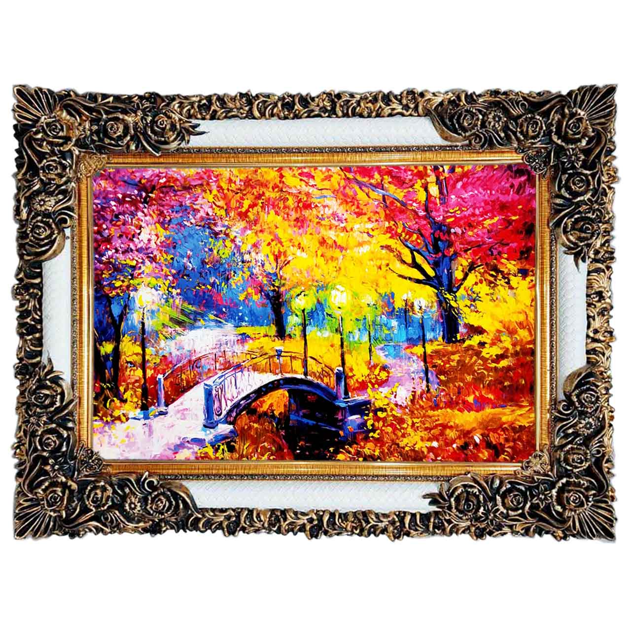 تابلو فرش چاپی طرح پاییز کد 10079 سایز 100×50 سانتی متری