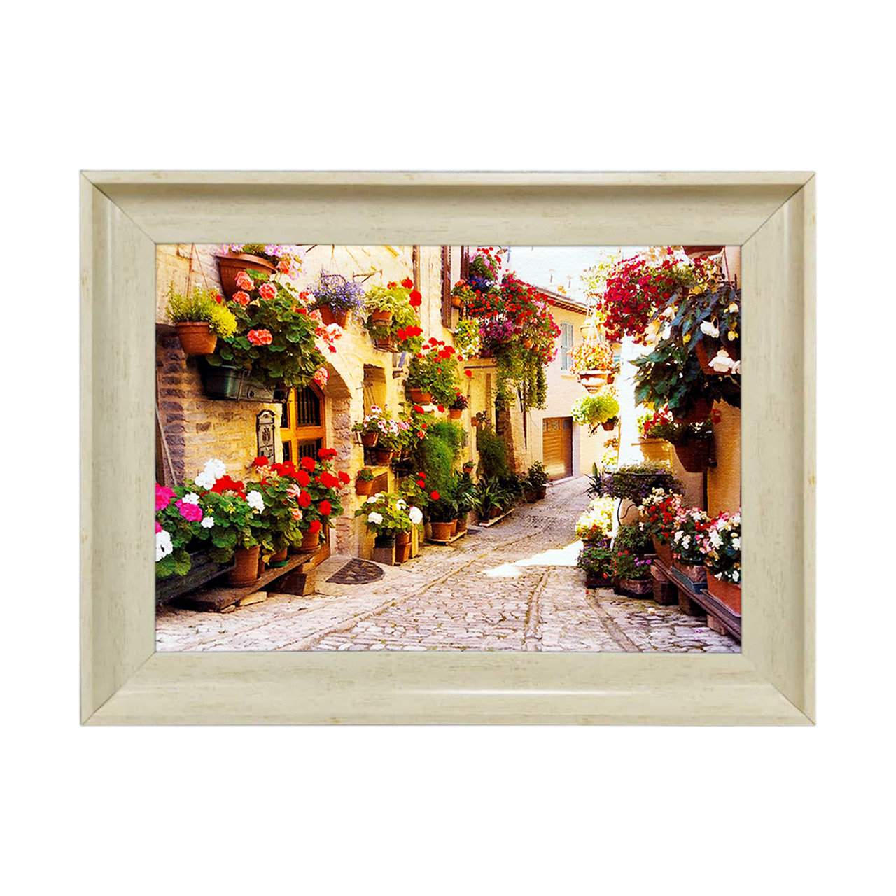 تابلو فرش چاپی طرح کوچه باغ کد 10090 سایز 50×35 سانتی متری