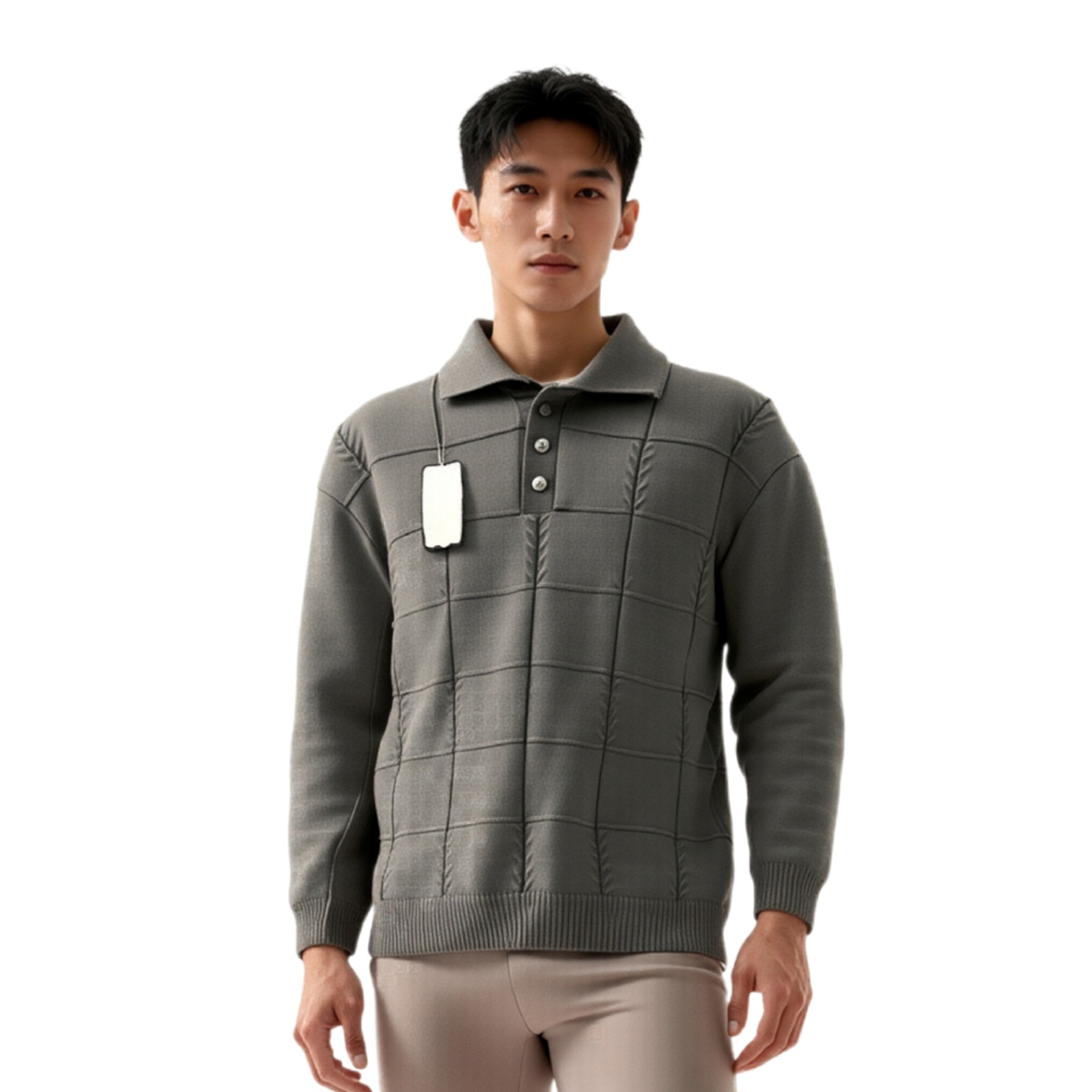 بلوز بافت یقه دار مردانه