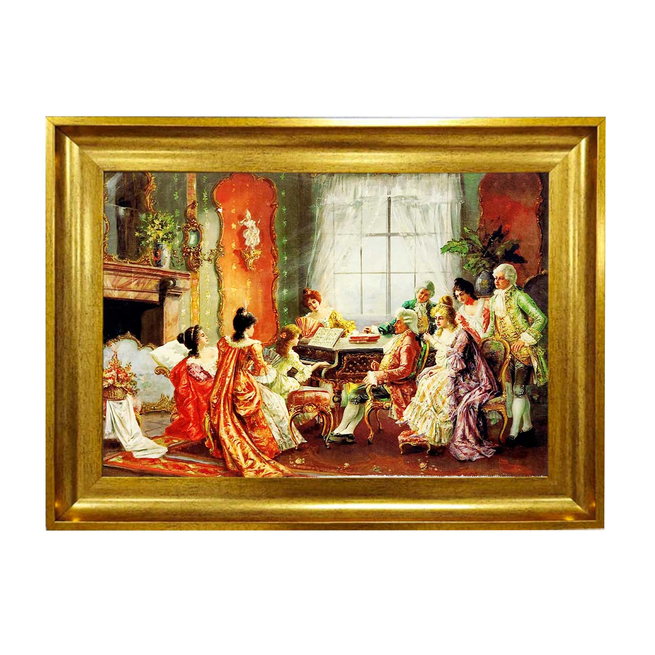 تابلو فرش چاپی طرح نوازنده کد 11027 سایز 50×50 سانتی متری