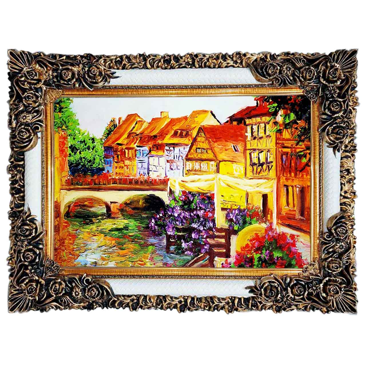 تابلو فرش چاپی طرح رودخانه کد 10208 سایز 100×50 سانتی متری