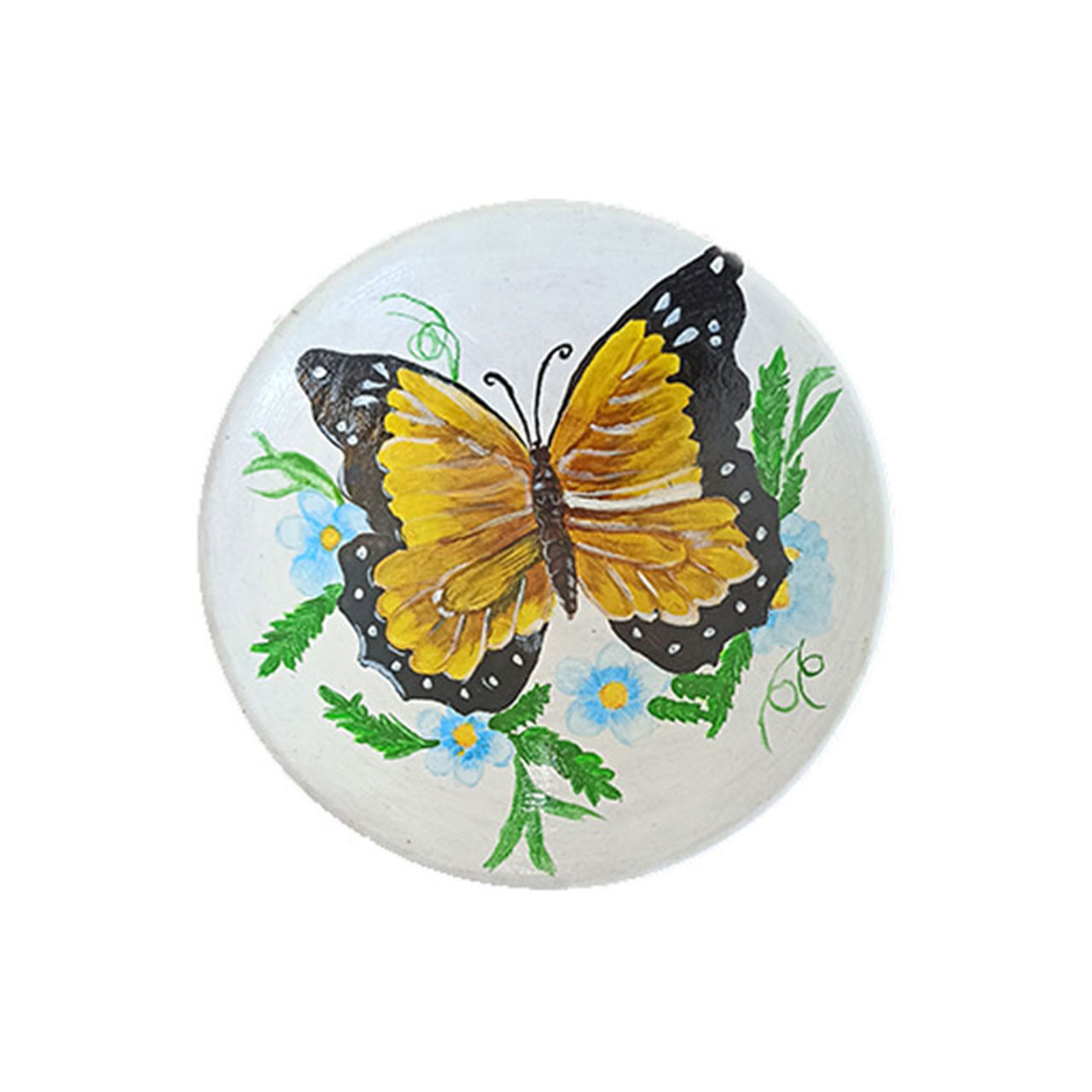 کاسه سفالی کوچک طرح پروانه