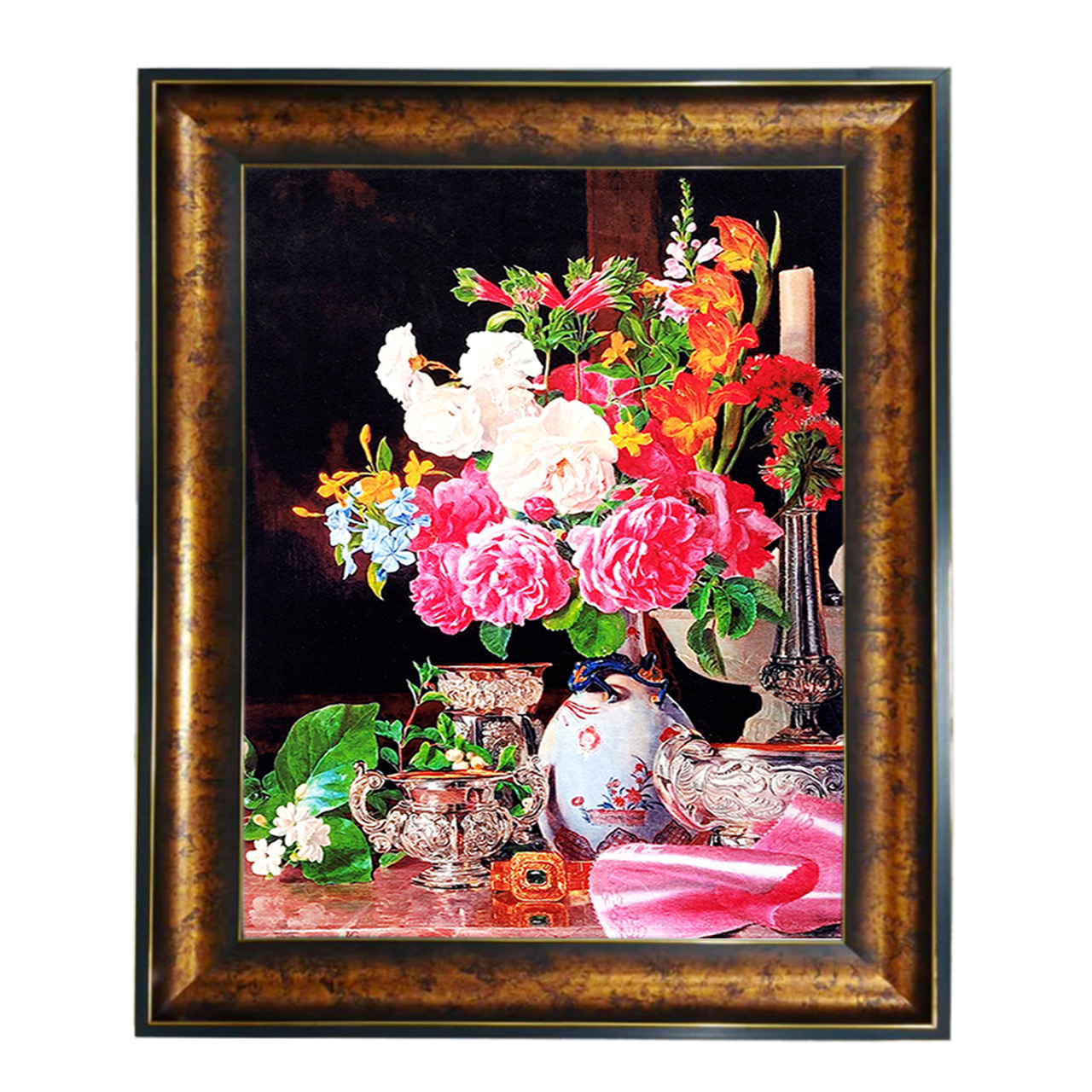 تابلو فرش چاپی طرح گل کد 12327 سایز 100×50 سانتی متری