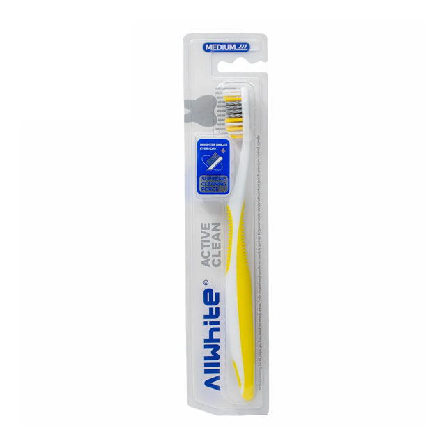 مسواک برس متوسط آل وایت مدل Active Clean کد 610