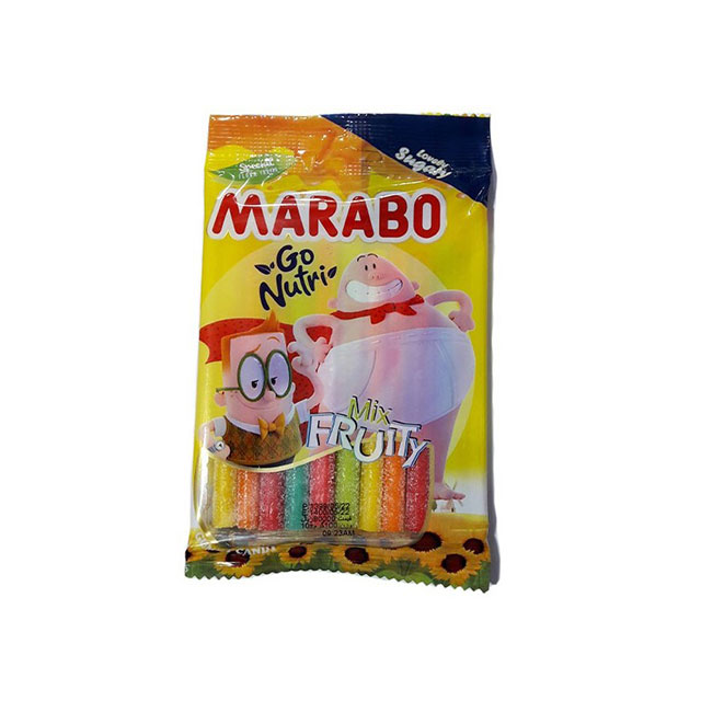 پاستیل لوله ای ایستاده با طعم مخلوط میوه مارابو 100 گرمی