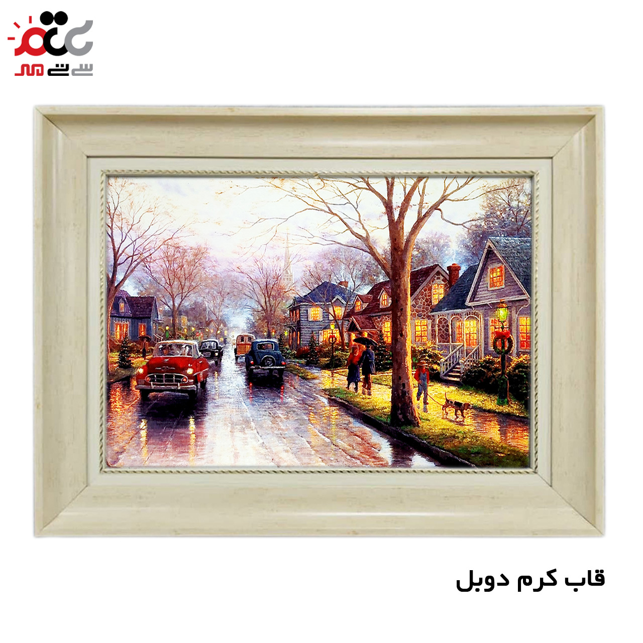 تابلو فرش چاپی طرح خیابان کد 10021 سایز 50×50 سانتی متری