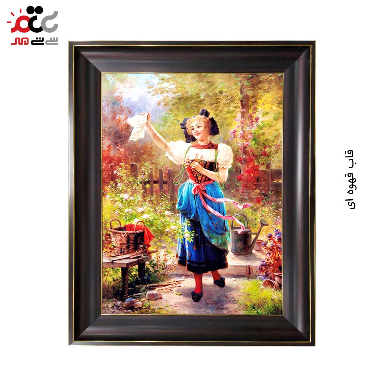 تابلو فرش چاپی طرح دختر کد 11300 سایز 50×50 سانتی متری