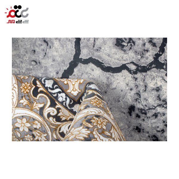 فرش ماشینی مدل کویر نقره ای کد 1204