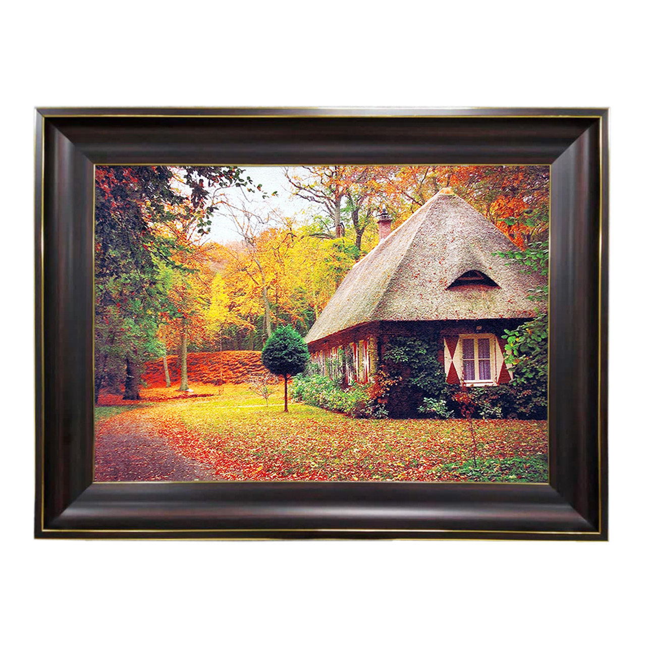 تابلو فرش چاپی طرح کلبه کد 10140 سایز 60×40 سانتی متری