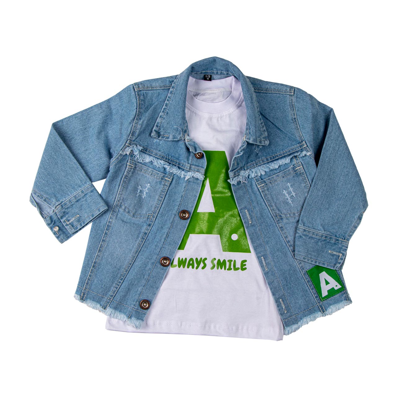 ست بچگانه جین مدل دو تیکه کد 81