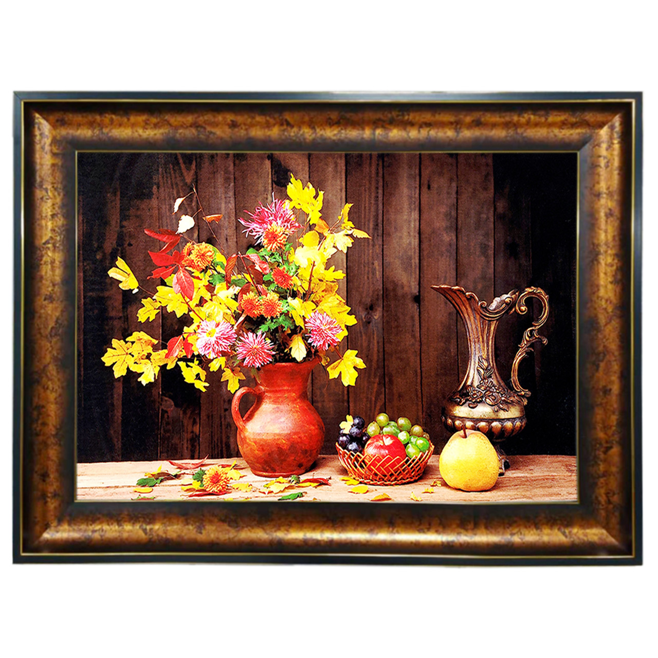 تابلو فرش چاپی طرح گل و میوه کد 12021 سایز 100×50 سانتی متری