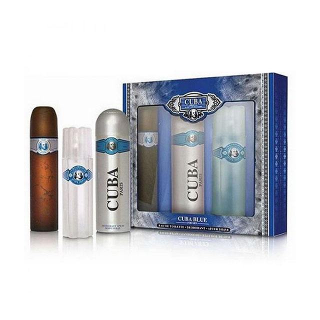 ست ادکلن و اسپری و افتر شیو مردانه کوبا مدل Blue