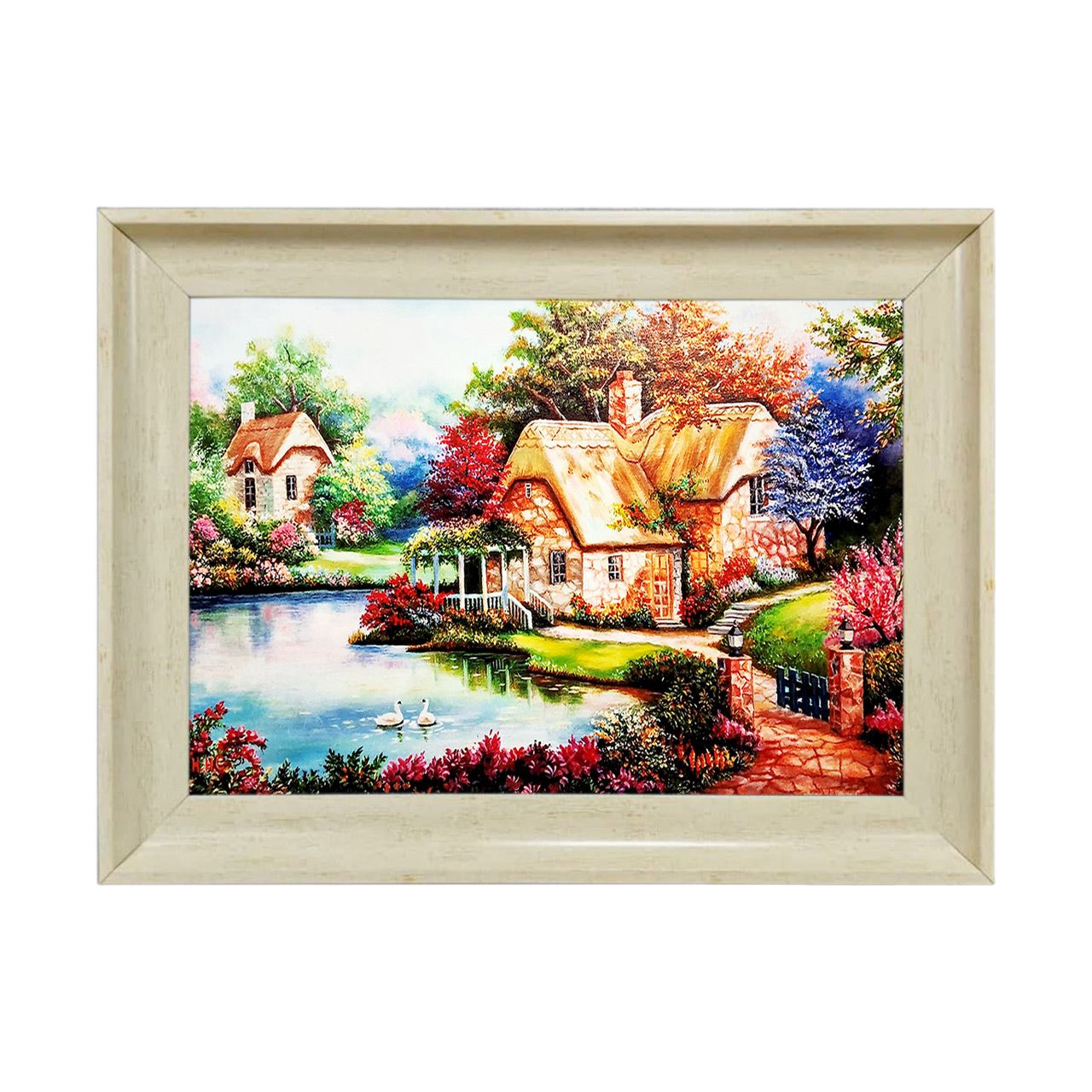 تابلو فرش چاپی طرح منظره کد 10129 سایز 50×35 سانتی متری