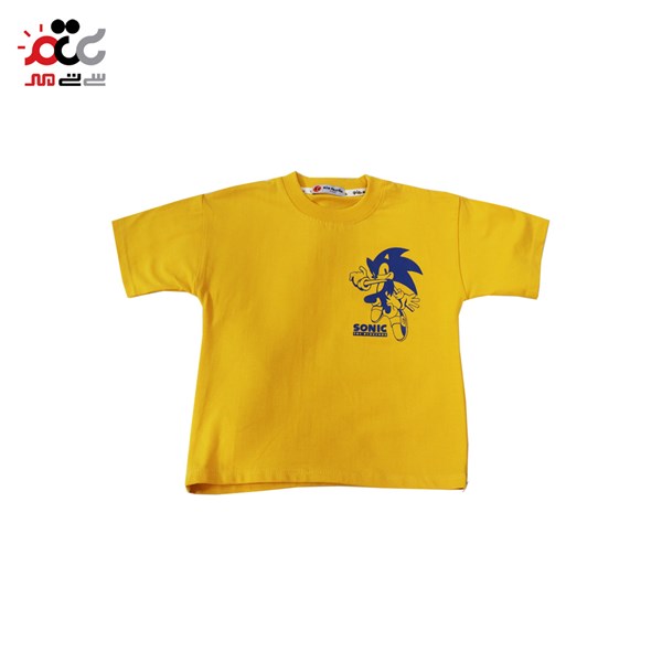 ست تیشرت و شلوارک بچگانه نارنجی طرح SONIC سایز 45