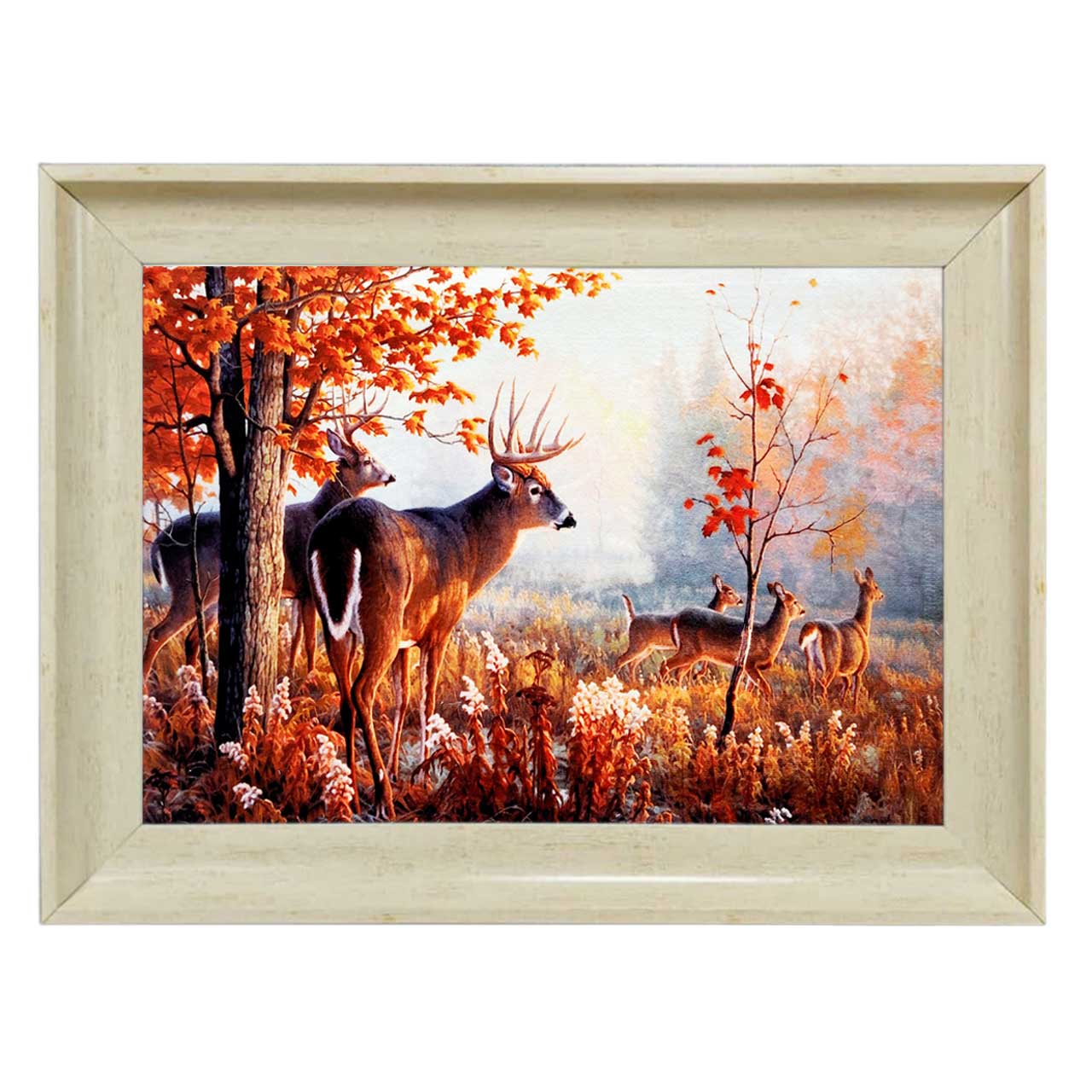 تابلو فرش چاپی طرح گوزن کد 14066 سایز 70×50 سانتی متری