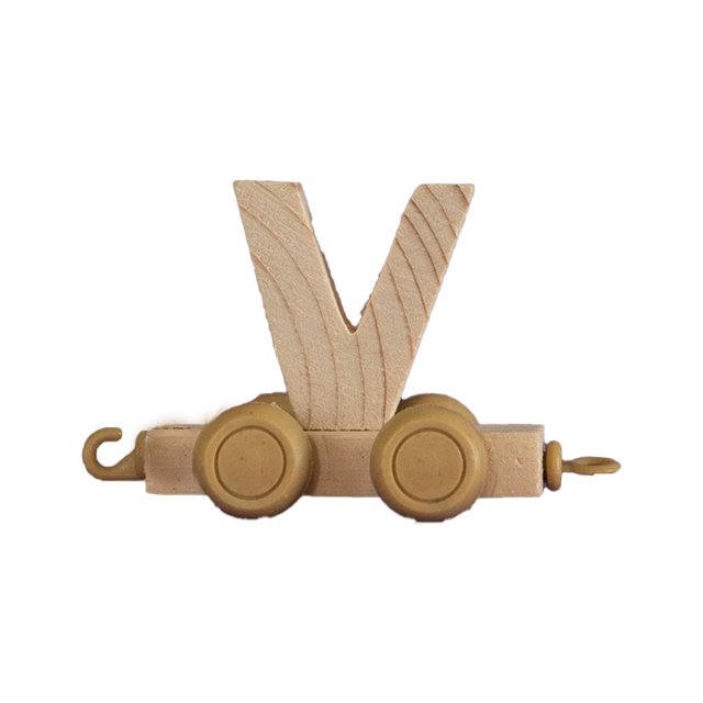 قطار چوبی طرح حروف انگلیسی حرف V