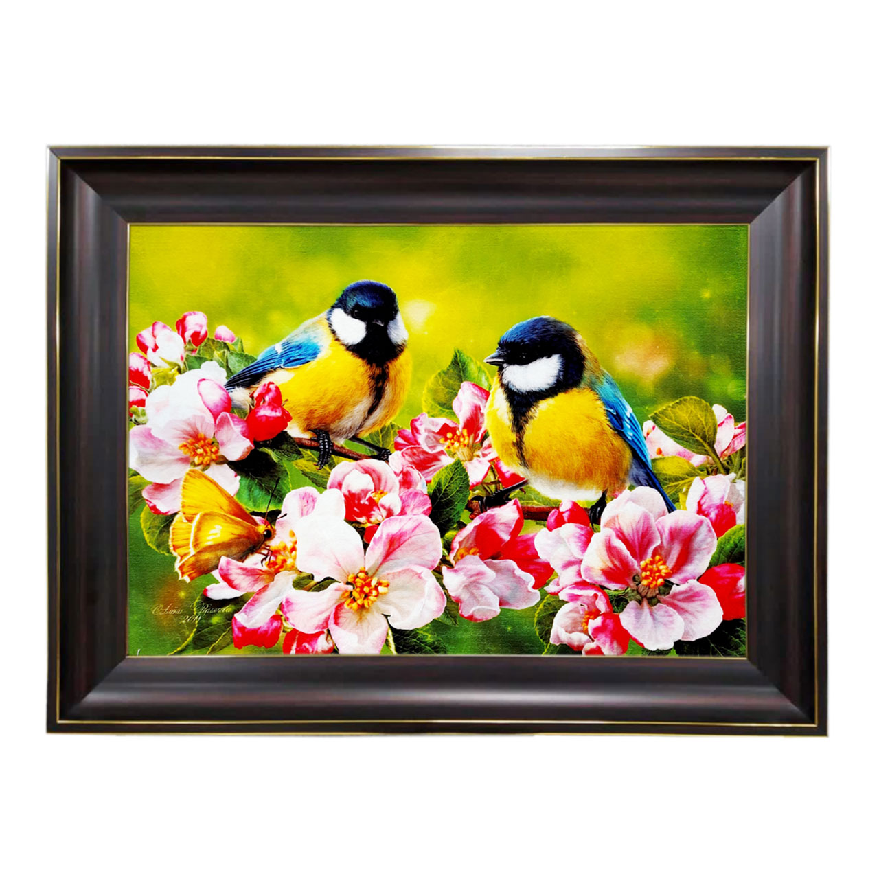 تابلو فرش چاپی طرح گنجشک کد 14027 سایز 60×40 سانتی متری