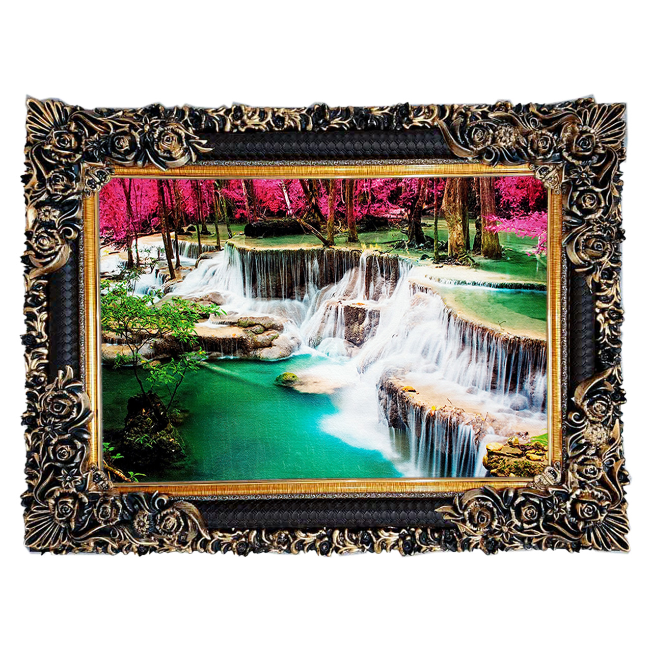 تابلو فرش چاپی طرح آبشار کد 10229 سایز 70×50 سانتی متری