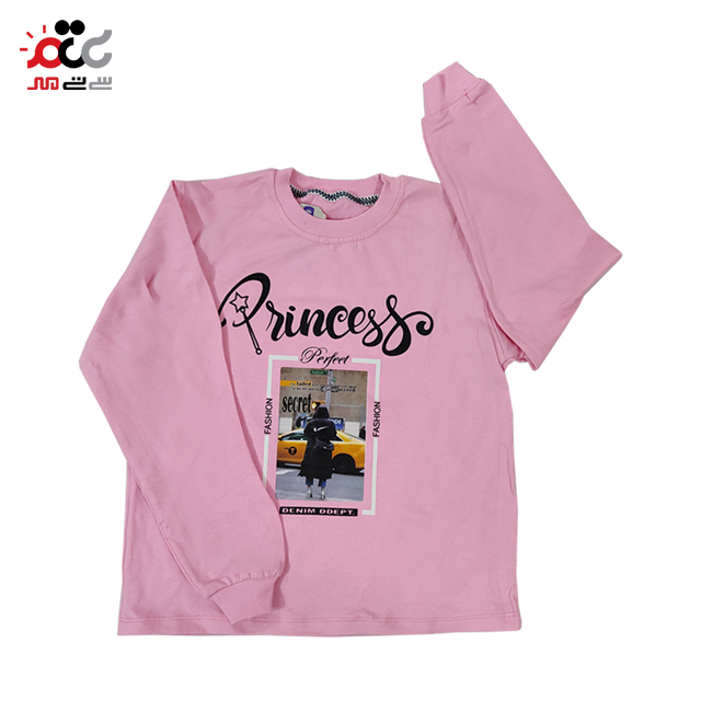 بلوز دخترانه طرح princess صورتی رنگ کد 33