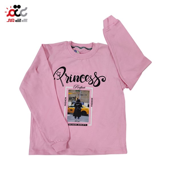 بلوز دخترانه طرح princess صورتی رنگ کد 33