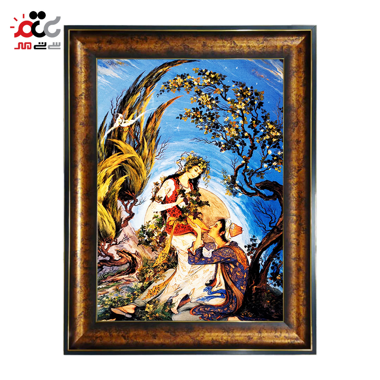 تابلو فرش چاپی طرح مینیاتوری کد 16012 سایز 50×50 سانتی متری