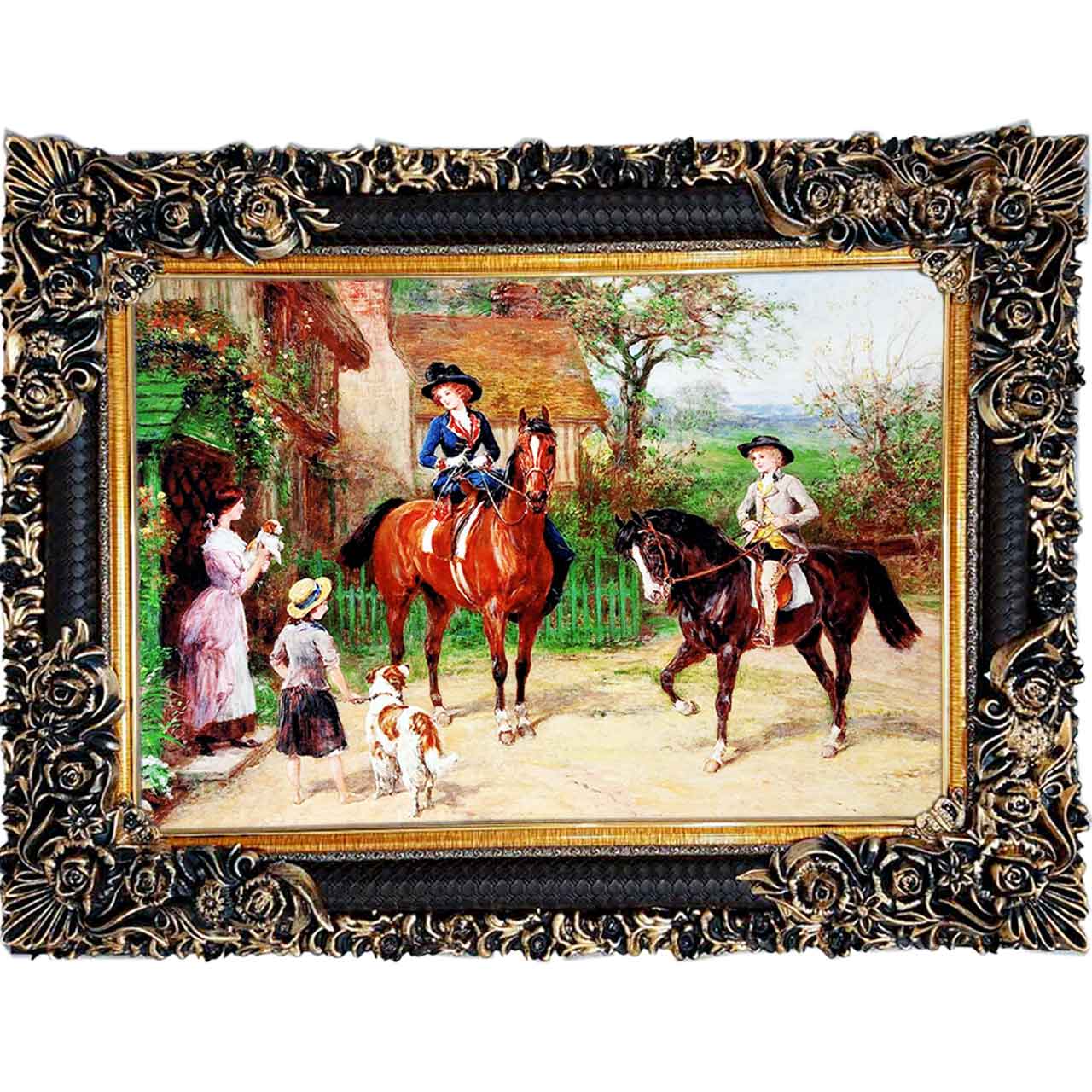 تابلو فرش چاپی طرح کلبه کد 11077 سایز 100×70 سانتی متری