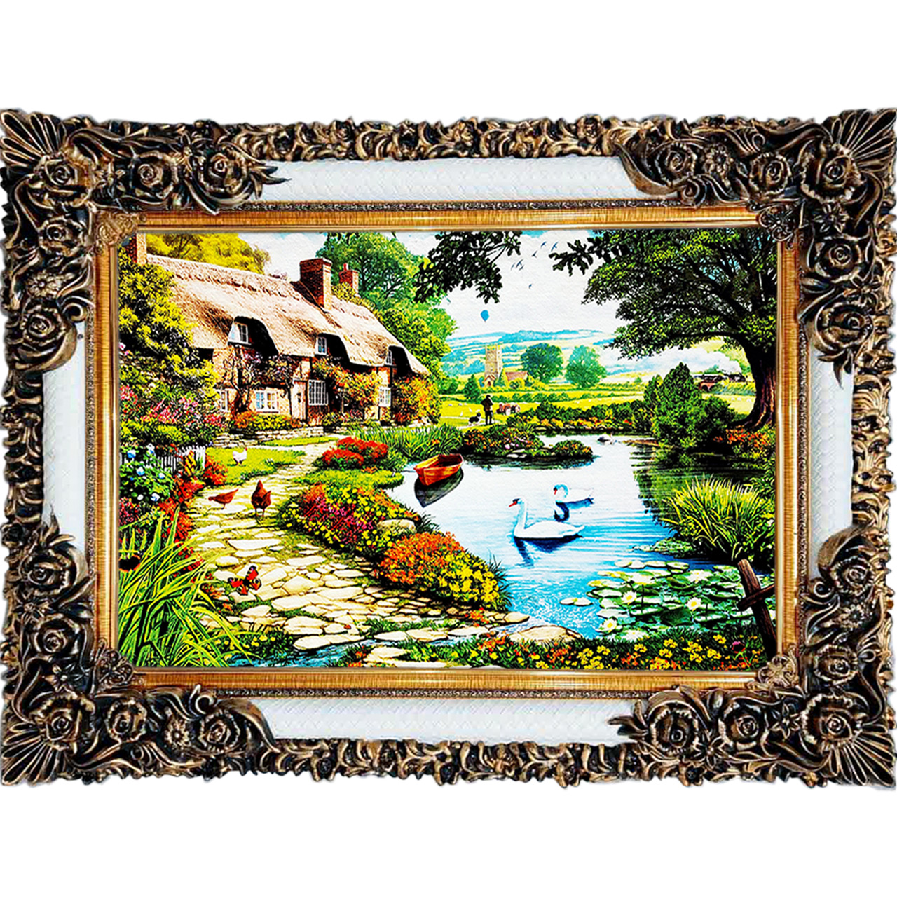 تابلو فرش چاپی طرح منظره کد 10130 سایز 100×70 سانتی متری