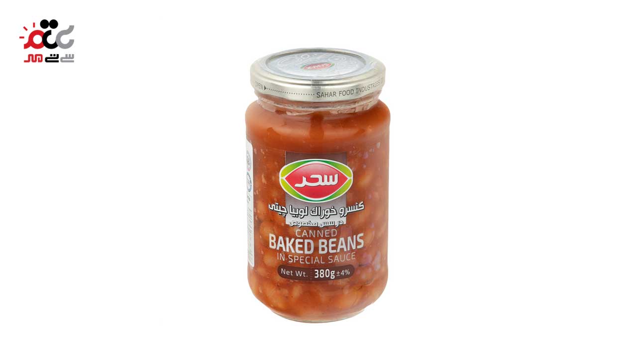 کنسرو خوراک لوبیا چیتی در سس مخصوص سحر 380 گرمی